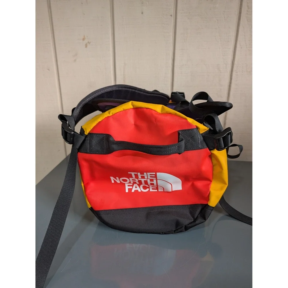 The North Face Base Camp Duffel XS 31L Summit Gold Red Purple Backpack Straps